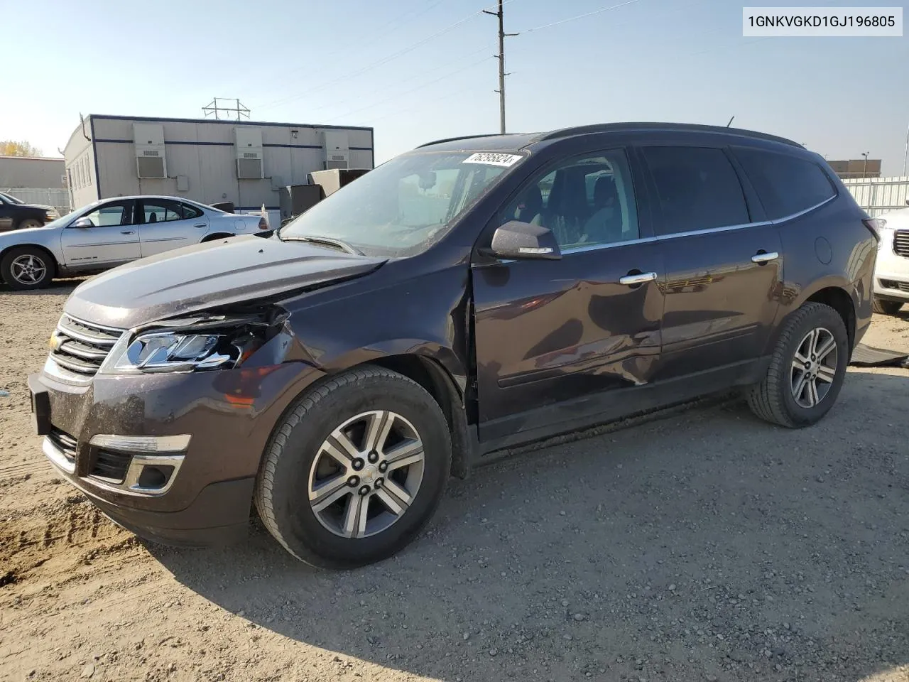 2016 Chevrolet Traverse Lt VIN: 1GNKVGKD1GJ196805 Lot: 76295824