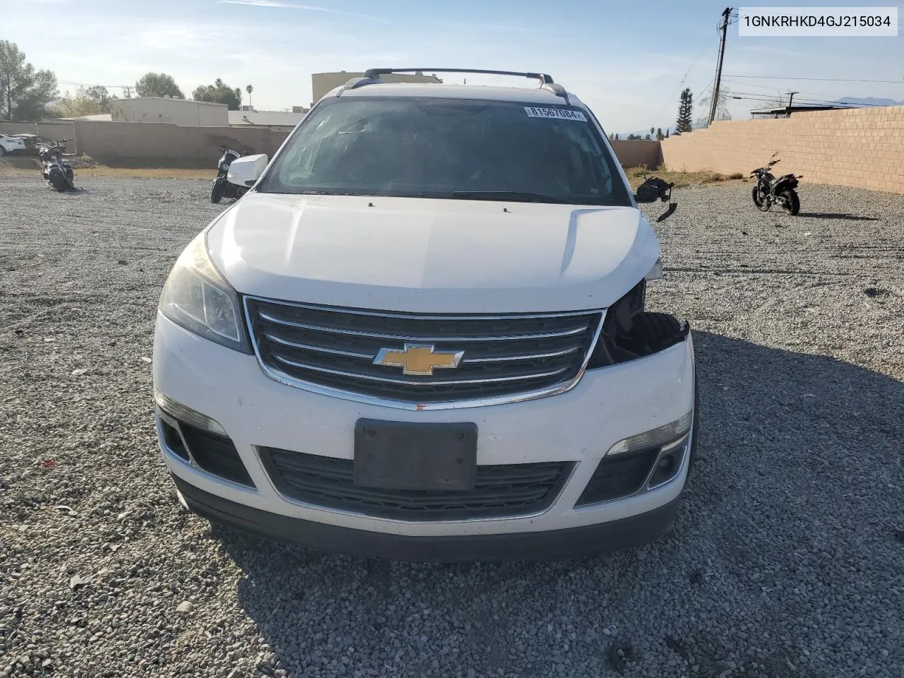 2016 Chevrolet Traverse Lt VIN: 1GNKRHKD4GJ215034 Lot: 81567084