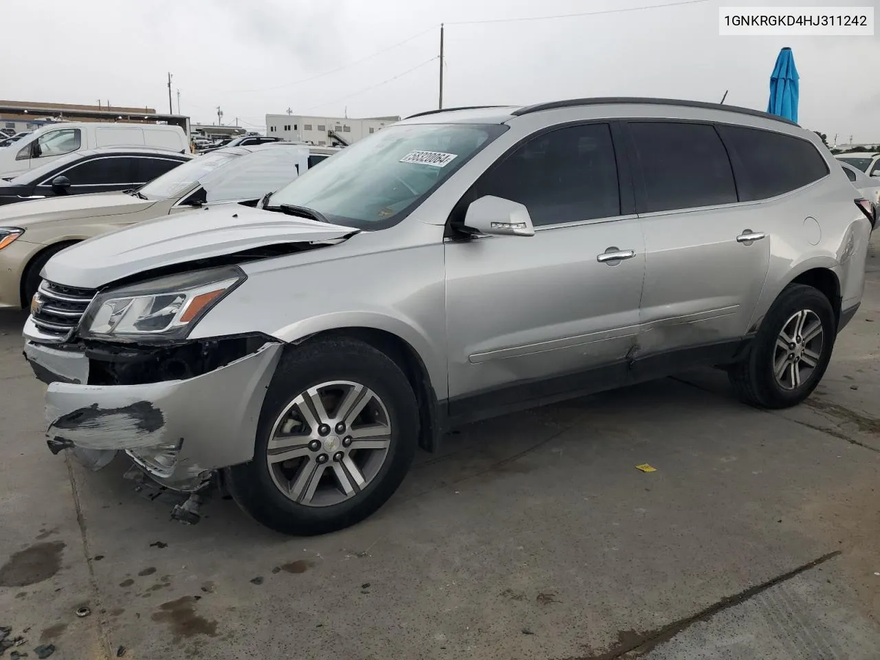 2017 Chevrolet Traverse Lt VIN: 1GNKRGKD4HJ311242 Lot: 58320064