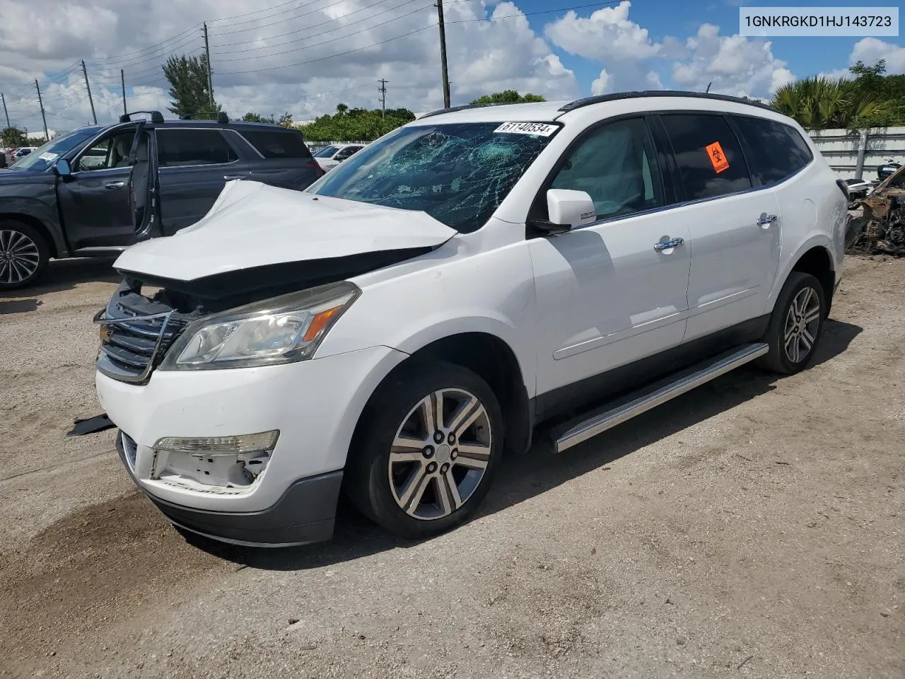 2017 Chevrolet Traverse Lt VIN: 1GNKRGKD1HJ143723 Lot: 61140534