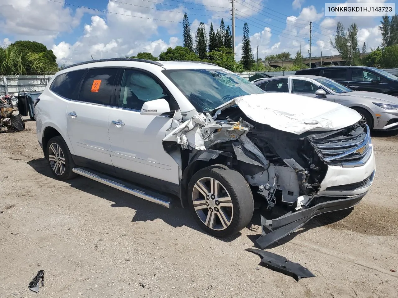 2017 Chevrolet Traverse Lt VIN: 1GNKRGKD1HJ143723 Lot: 61140534