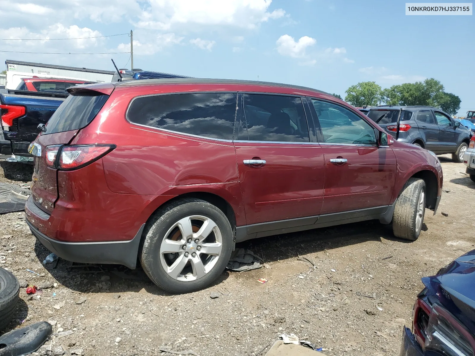 2017 Chevrolet Traverse Lt VIN: 1GNKRGKD7HJ337155 Lot: 62848194