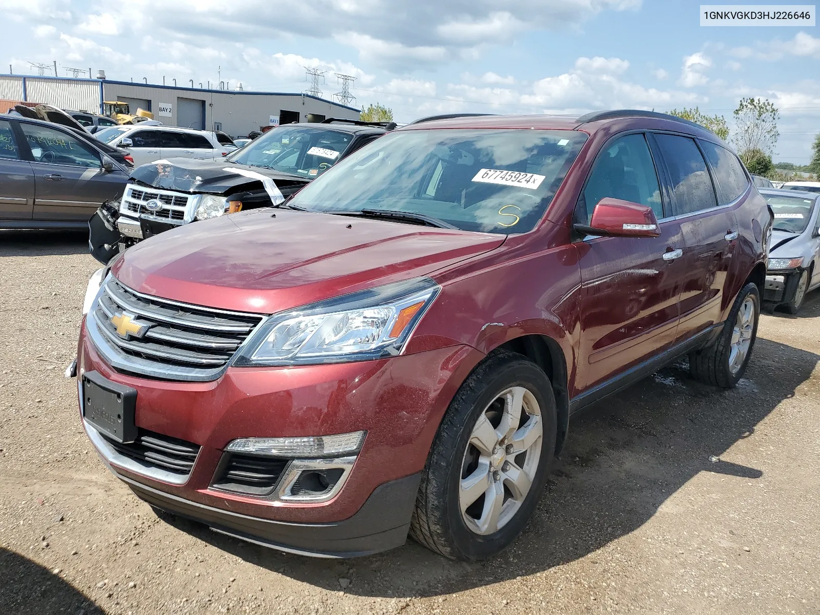 2017 Chevrolet Traverse Lt VIN: 1GNKVGKD3HJ226646 Lot: 67745924