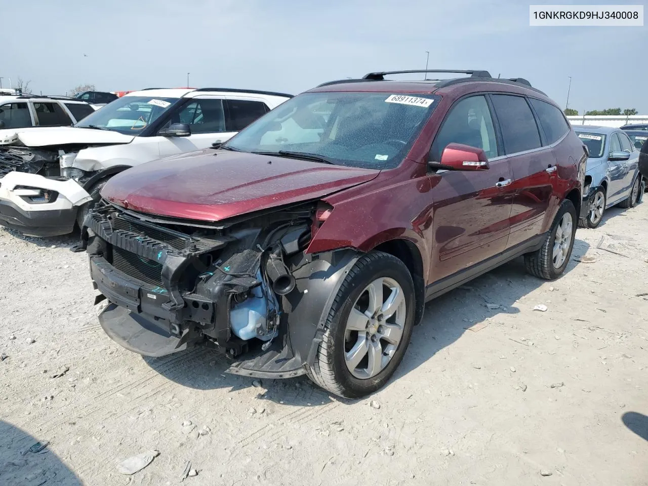 2017 Chevrolet Traverse Lt VIN: 1GNKRGKD9HJ340008 Lot: 68911374