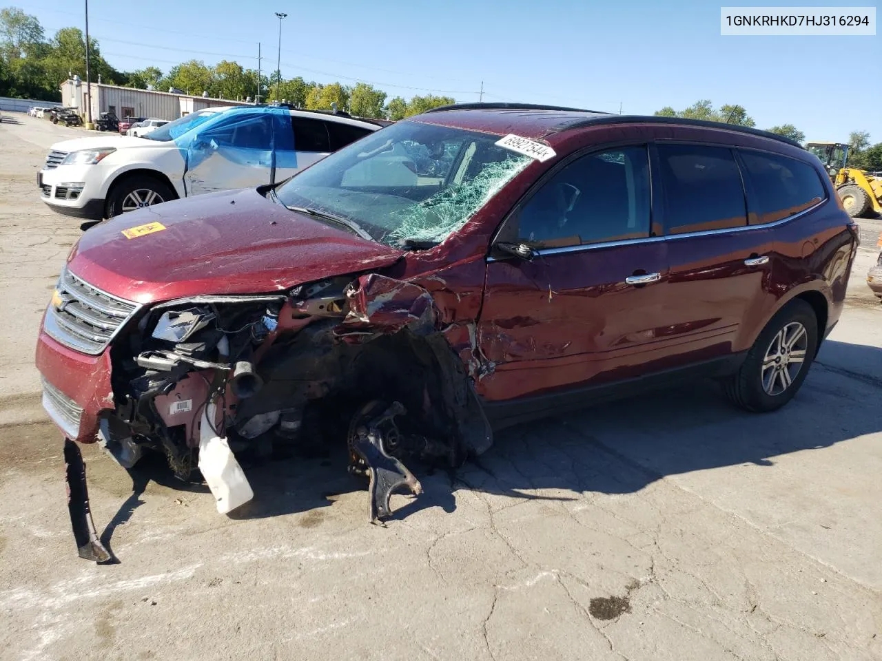 2017 Chevrolet Traverse Lt VIN: 1GNKRHKD7HJ316294 Lot: 69927544