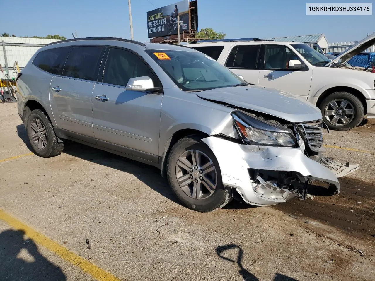 2017 Chevrolet Traverse Lt VIN: 1GNKRHKD3HJ334176 Lot: 71211924