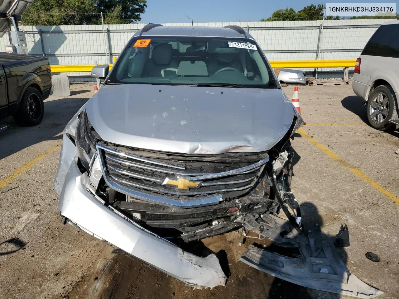 2017 Chevrolet Traverse Lt VIN: 1GNKRHKD3HJ334176 Lot: 71211924