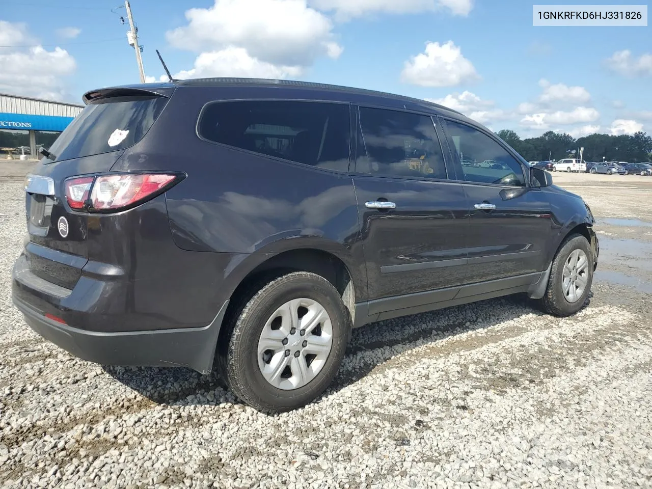 2017 Chevrolet Traverse Ls VIN: 1GNKRFKD6HJ331826 Lot: 71805884