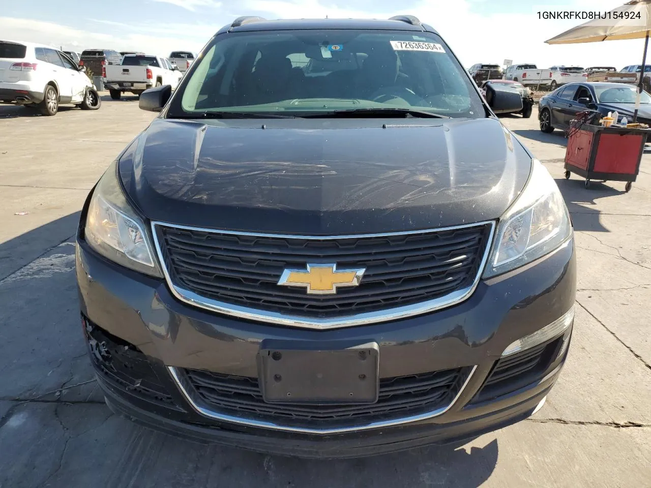 2017 Chevrolet Traverse Ls VIN: 1GNKRFKD8HJ154924 Lot: 72636364