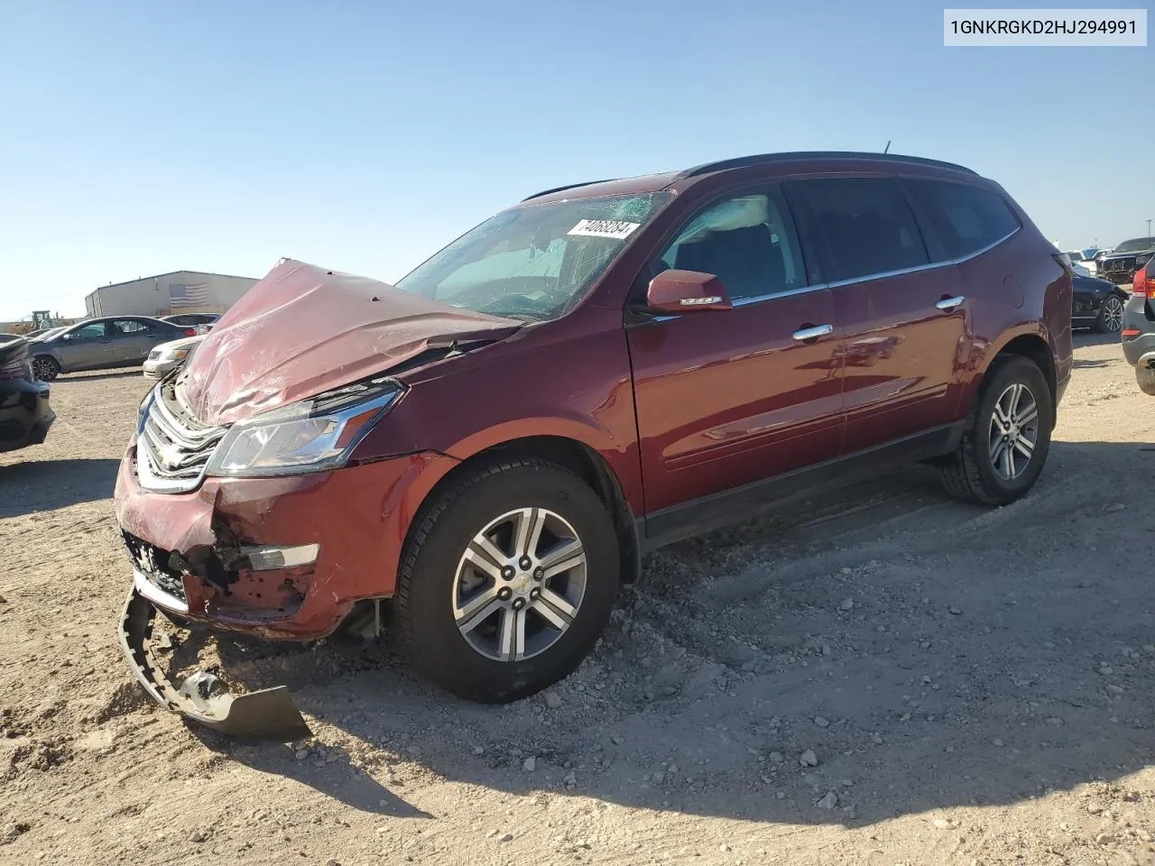 2017 Chevrolet Traverse Lt VIN: 1GNKRGKD2HJ294991 Lot: 74068284