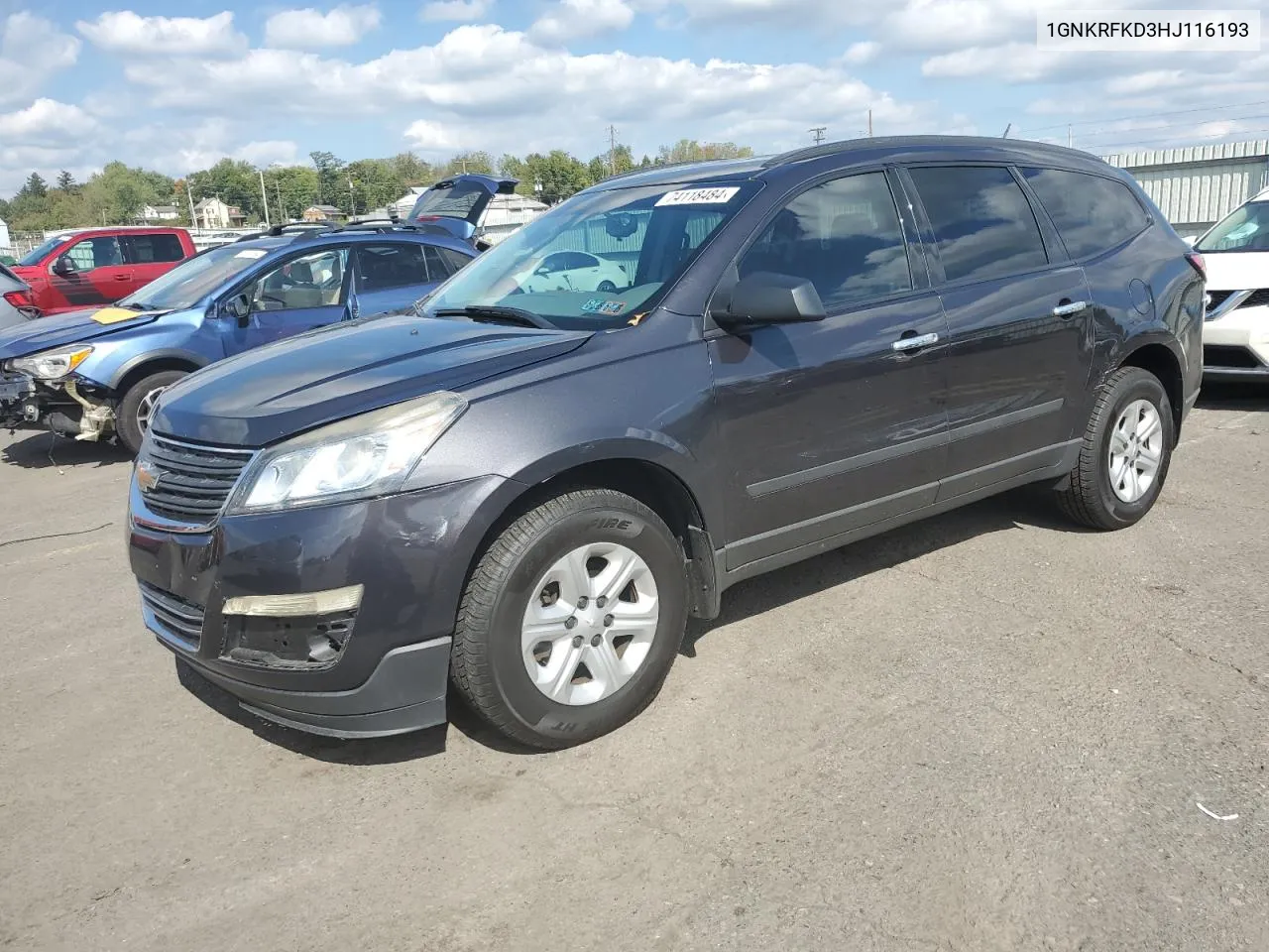 2017 Chevrolet Traverse Ls VIN: 1GNKRFKD3HJ116193 Lot: 74118484