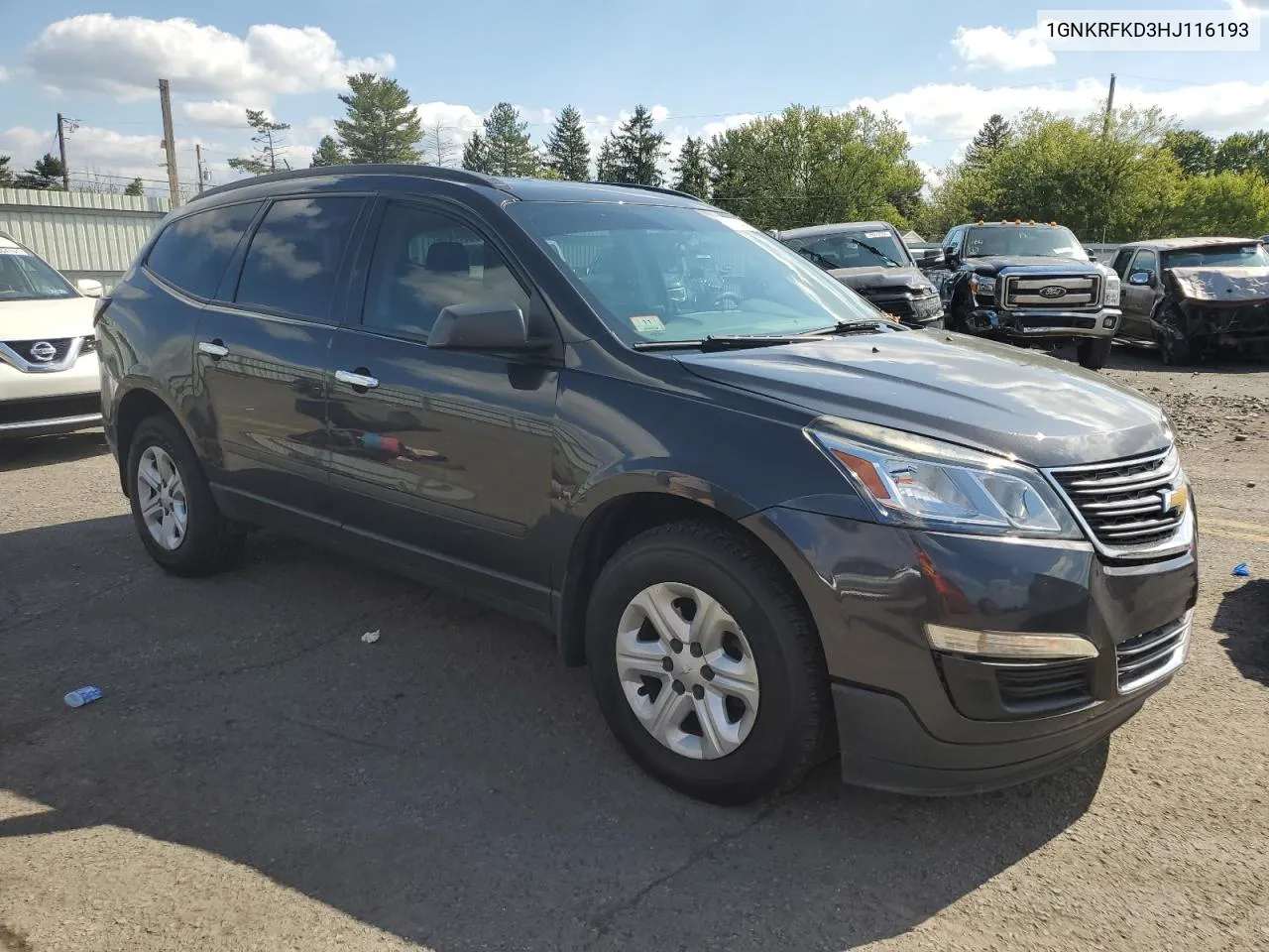 2017 Chevrolet Traverse Ls VIN: 1GNKRFKD3HJ116193 Lot: 74118484