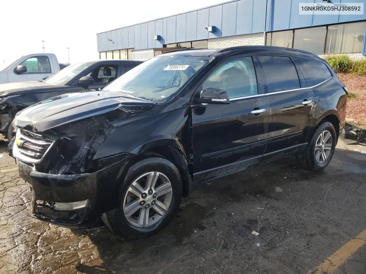 2017 Chevrolet Traverse Lt VIN: 1GNKRGKD5HJ308592 Lot: 76886274