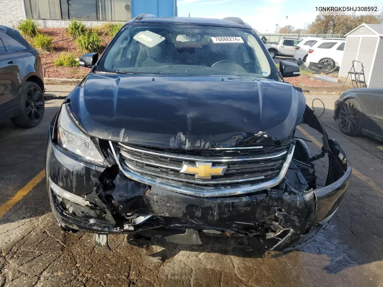 2017 Chevrolet Traverse Lt VIN: 1GNKRGKD5HJ308592 Lot: 76886274