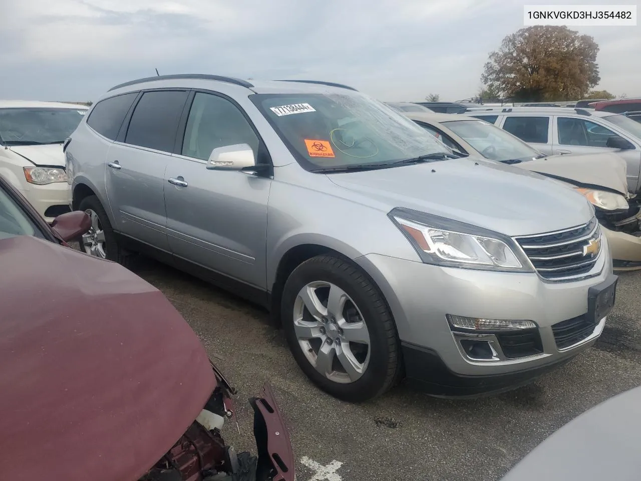 2017 Chevrolet Traverse Lt VIN: 1GNKVGKD3HJ354482 Lot: 77138444