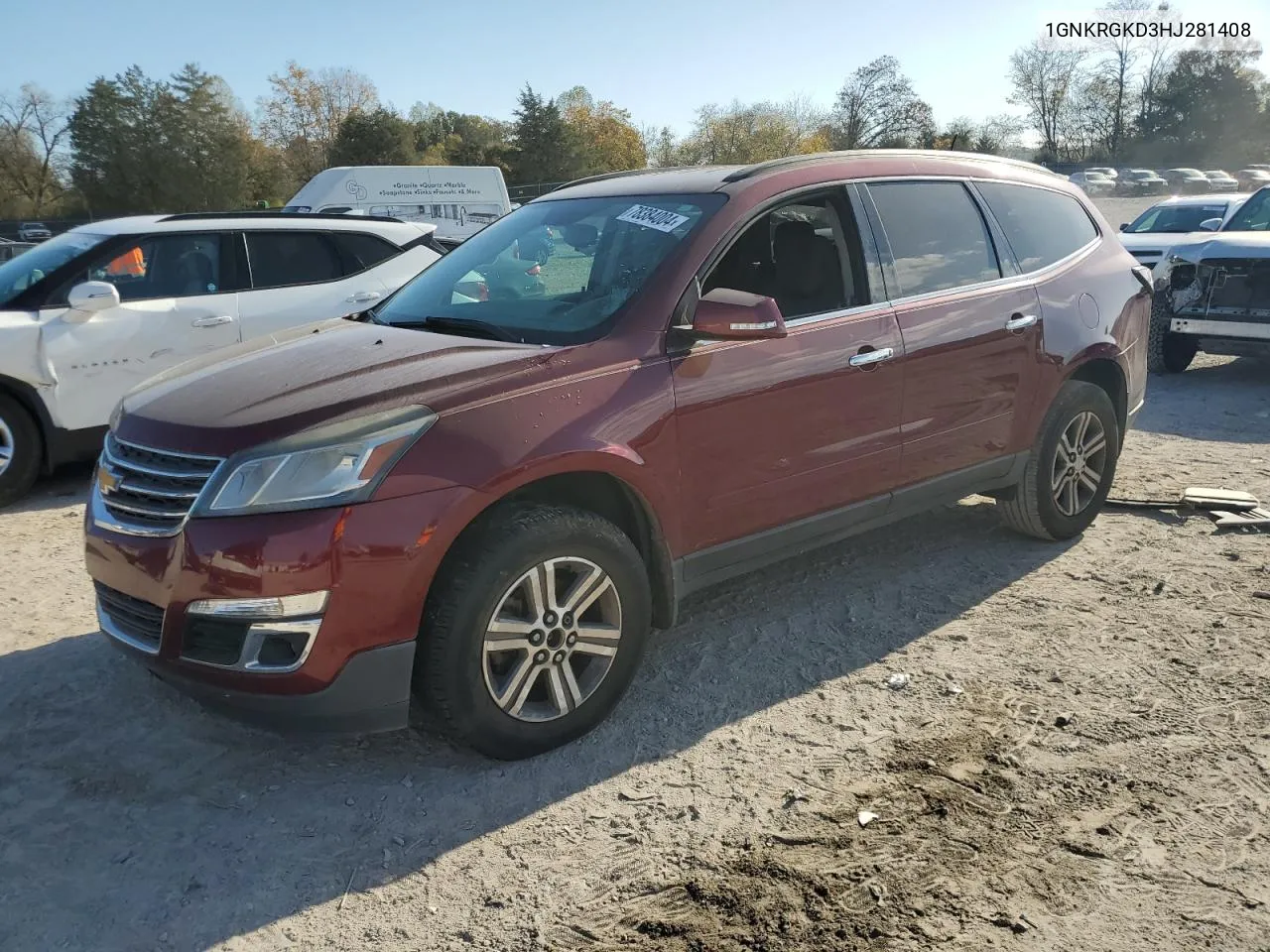 1GNKRGKD3HJ281408 2017 Chevrolet Traverse Lt