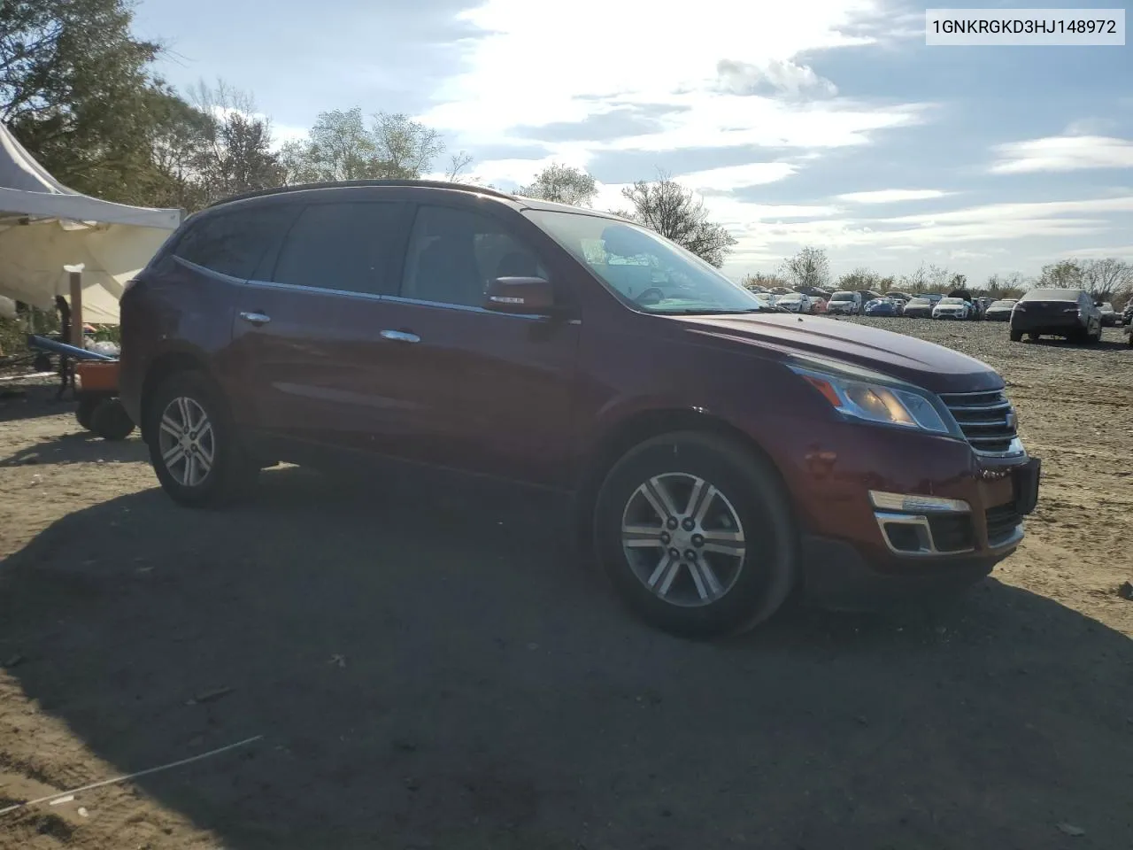 2017 Chevrolet Traverse Lt VIN: 1GNKRGKD3HJ148972 Lot: 79114224