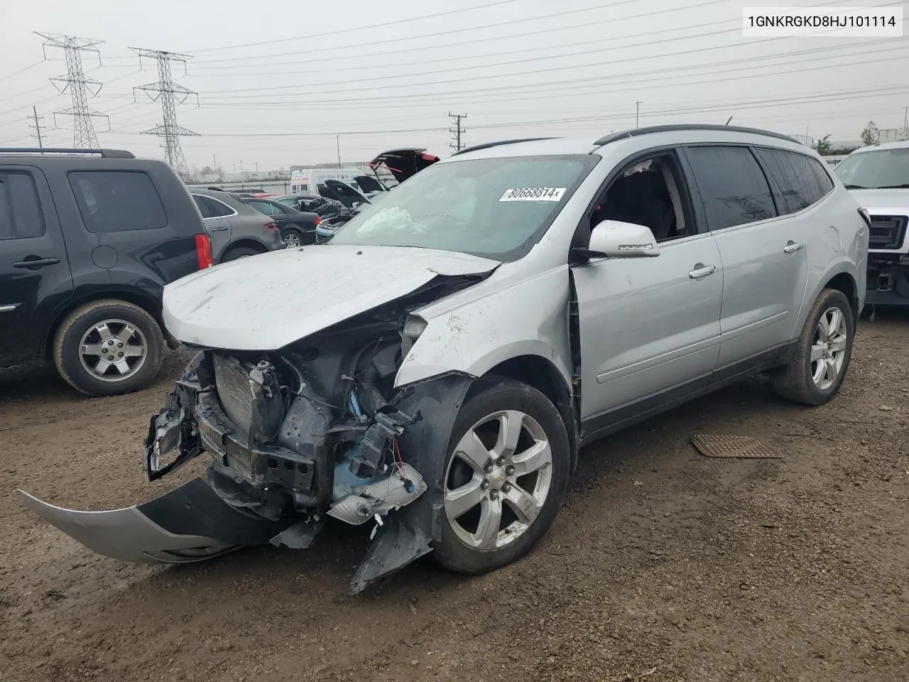 2017 Chevrolet Traverse Lt VIN: 1GNKRGKD8HJ101114 Lot: 80668814