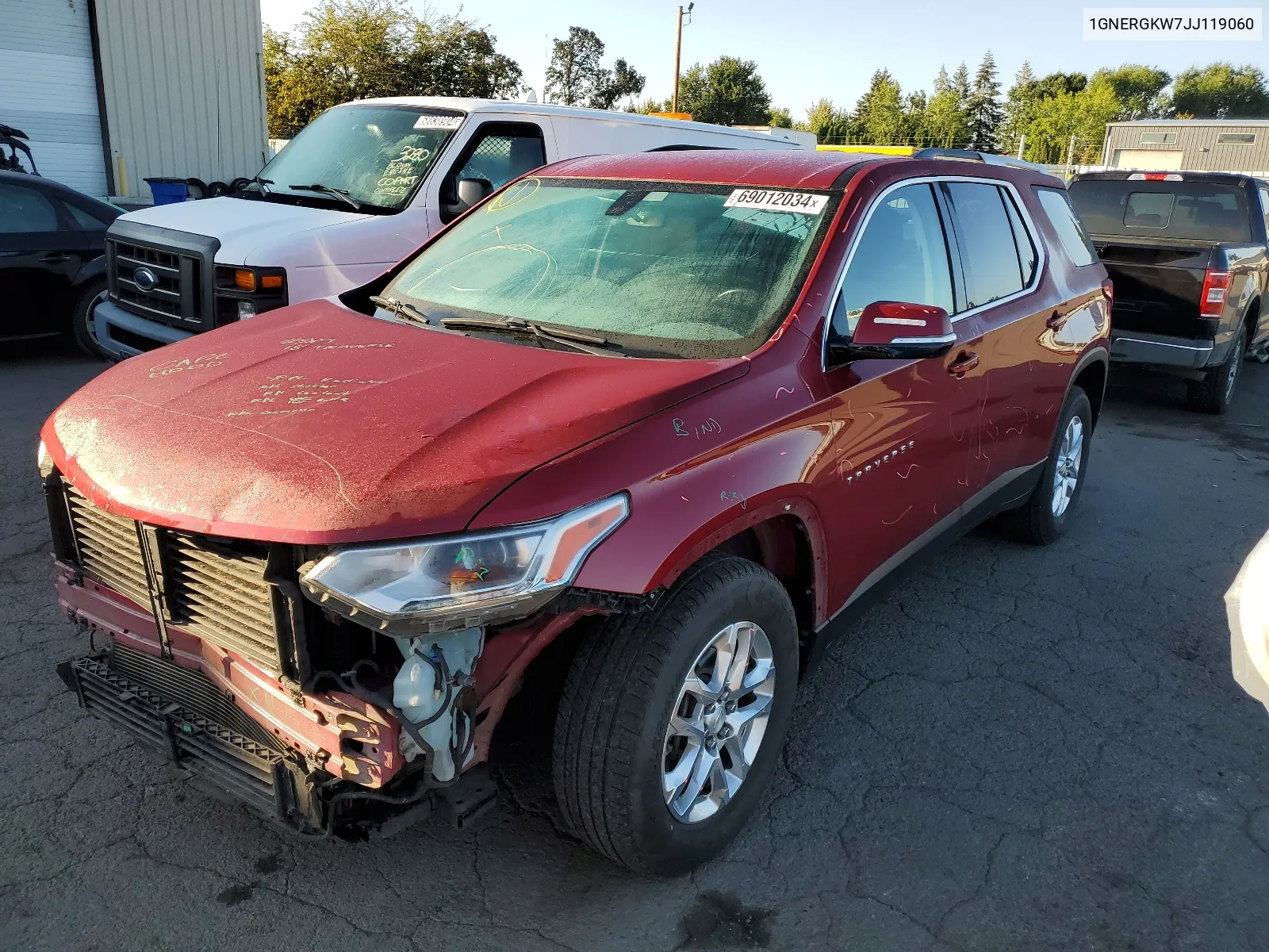 2018 Chevrolet Traverse Lt VIN: 1GNERGKW7JJ119060 Lot: 69012034