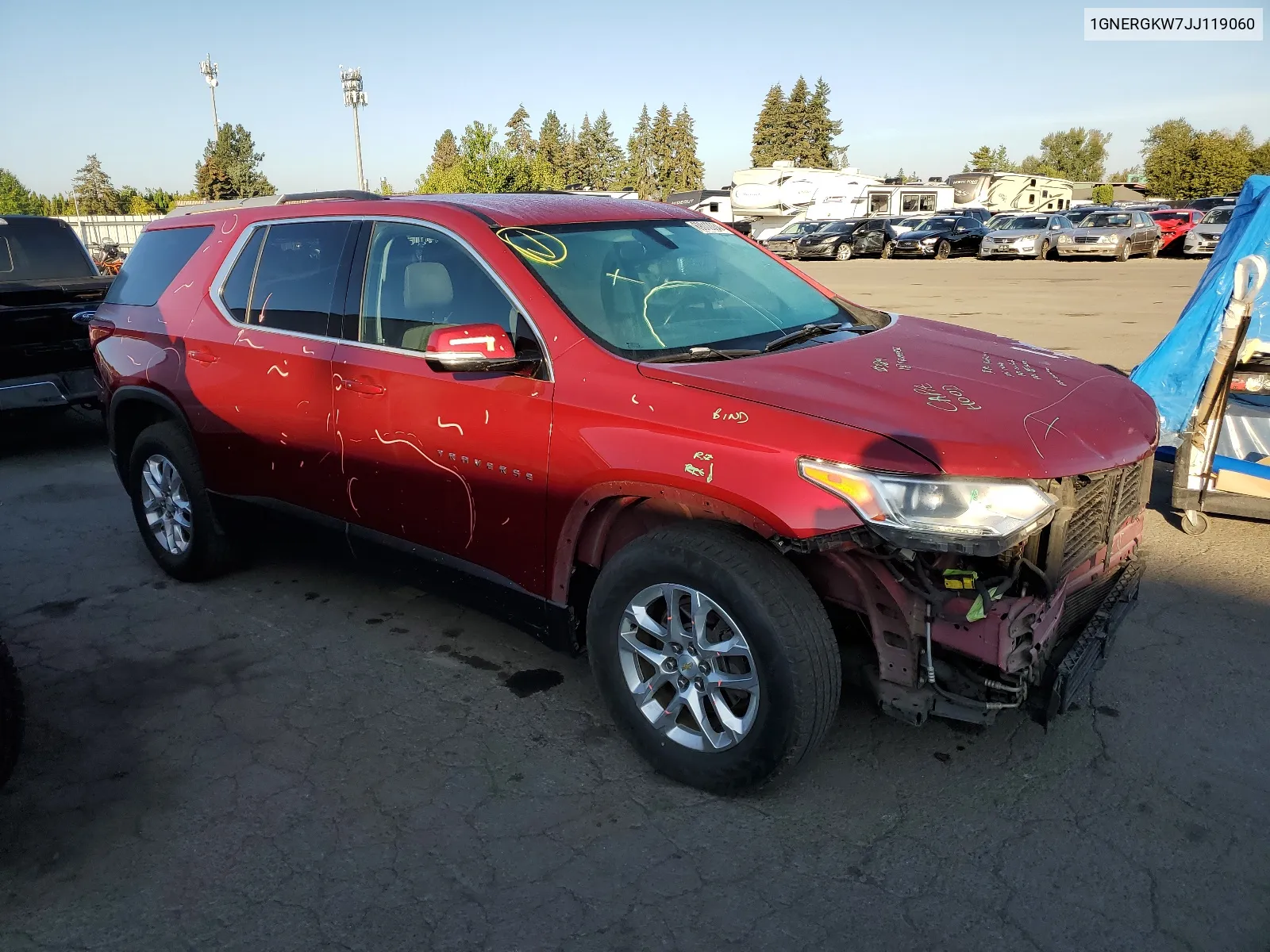 2018 Chevrolet Traverse Lt VIN: 1GNERGKW7JJ119060 Lot: 69012034