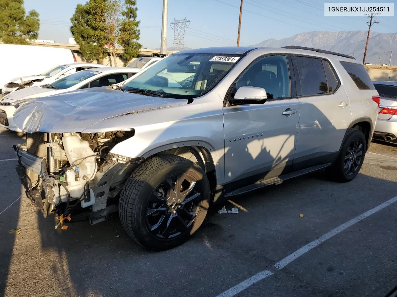 2018 Chevrolet Traverse Rs VIN: 1GNERJKX1JJ254511 Lot: 72383864