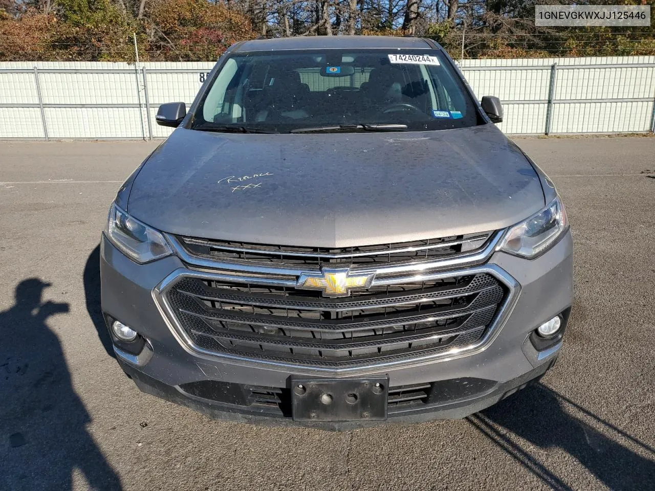 2018 Chevrolet Traverse Lt VIN: 1GNEVGKWXJJ125446 Lot: 74240244