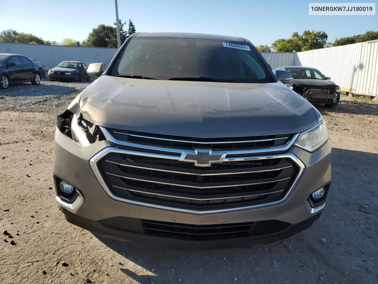 2018 Chevrolet Traverse Lt VIN: 1GNERGKW7JJ180019 Lot: 74808624