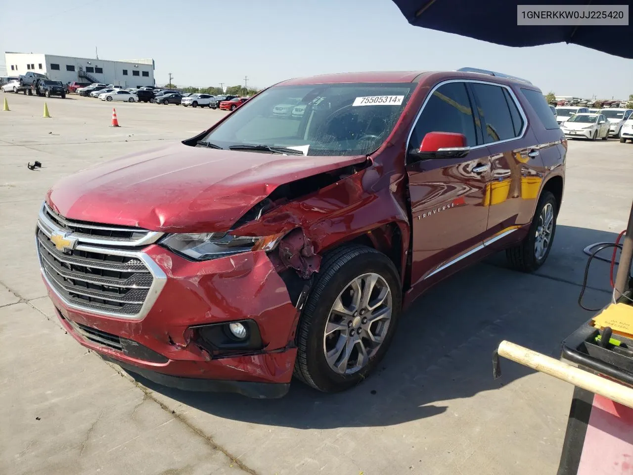 2018 Chevrolet Traverse Premier VIN: 1GNERKKW0JJ225420 Lot: 75505314