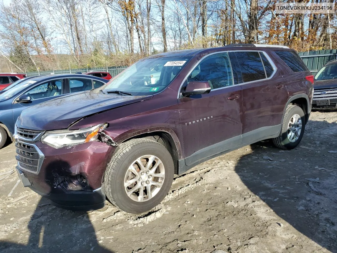 2018 Chevrolet Traverse Lt VIN: 1GNEVGKWXJJ234196 Lot: 77064594