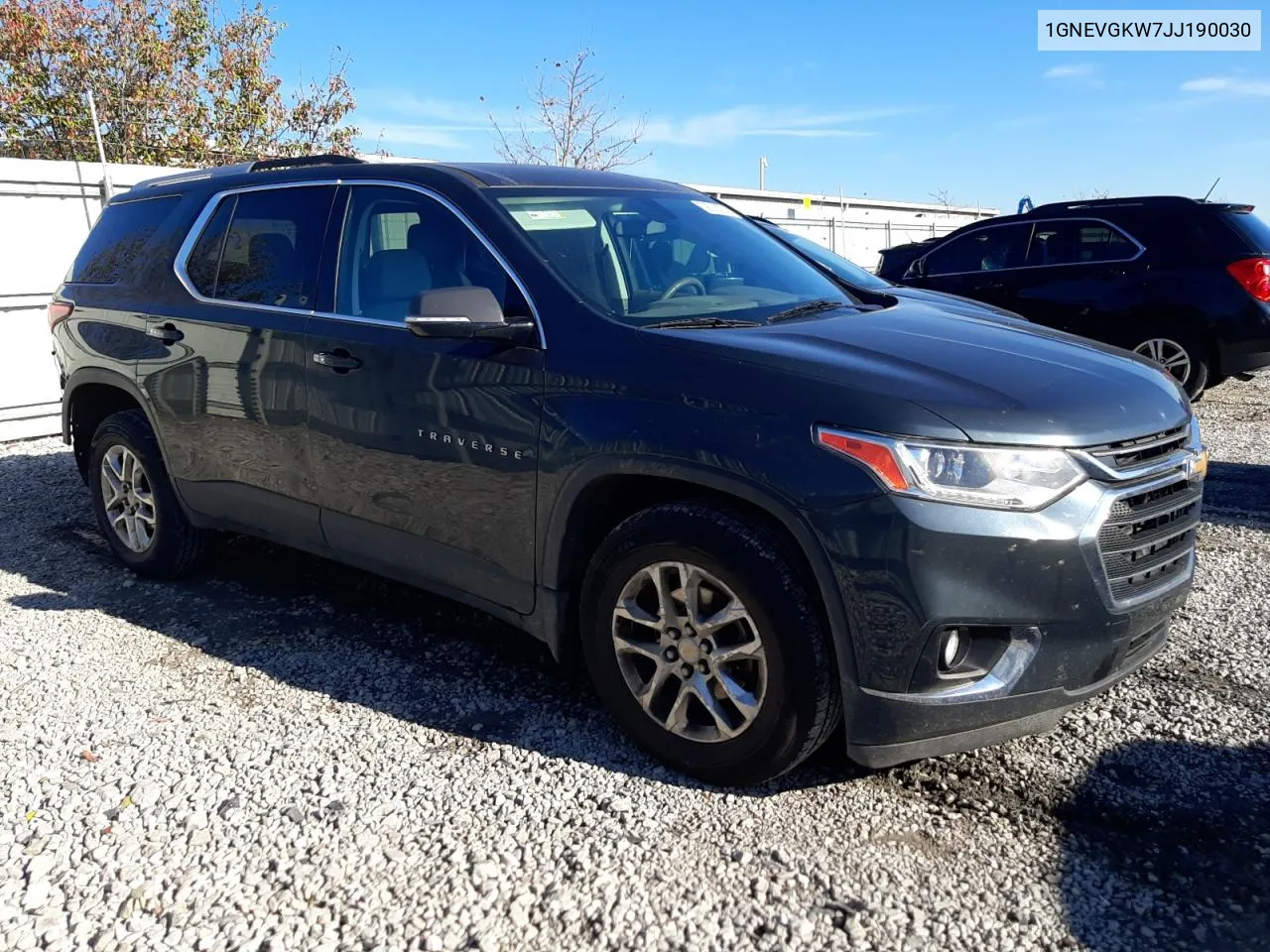 1GNEVGKW7JJ190030 2018 Chevrolet Traverse Lt