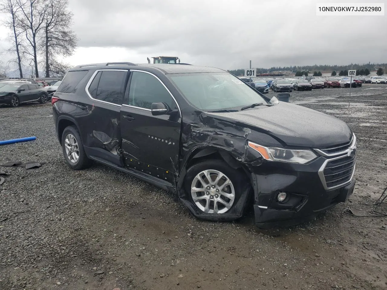 2018 Chevrolet Traverse Lt VIN: 1GNEVGKW7JJ252980 Lot: 80941104