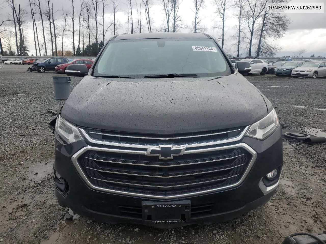 2018 Chevrolet Traverse Lt VIN: 1GNEVGKW7JJ252980 Lot: 80941104