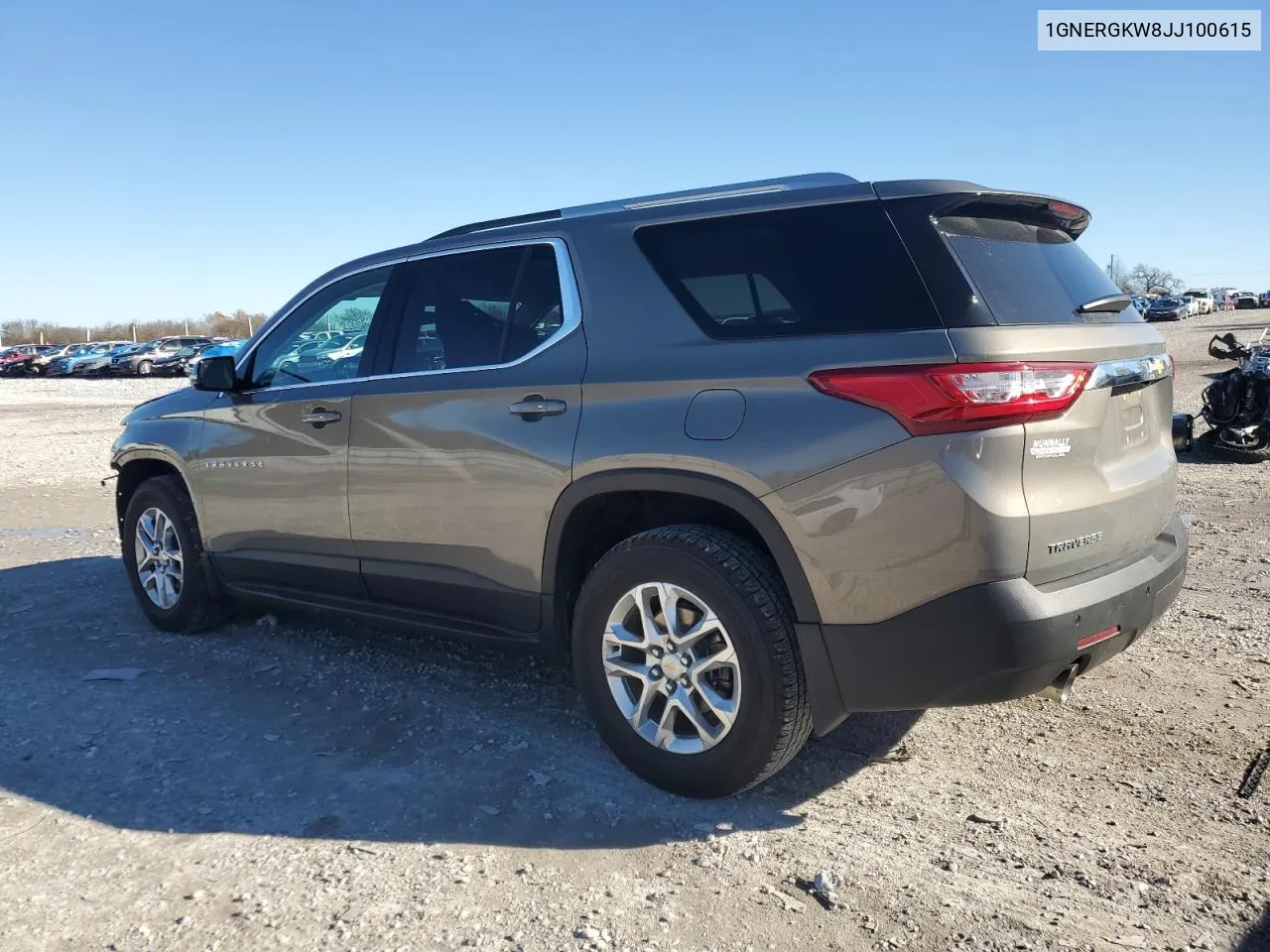 2018 Chevrolet Traverse Lt VIN: 1GNERGKW8JJ100615 Lot: 81136134