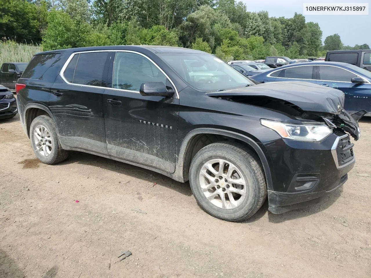 2019 Chevrolet Traverse Ls VIN: 1GNERFKW7KJ315897 Lot: 59715784