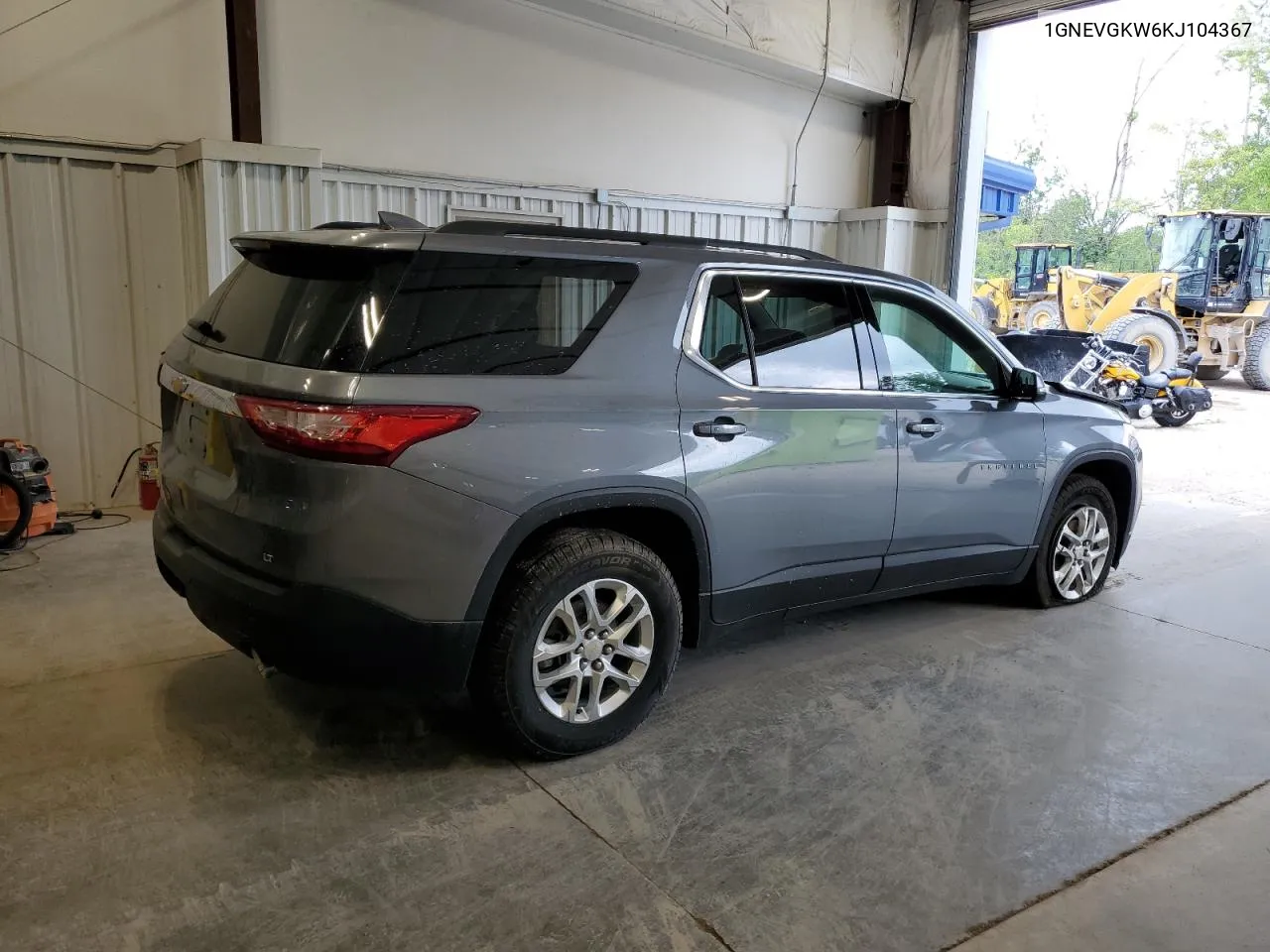 2019 Chevrolet Traverse Lt VIN: 1GNEVGKW6KJ104367 Lot: 63695434