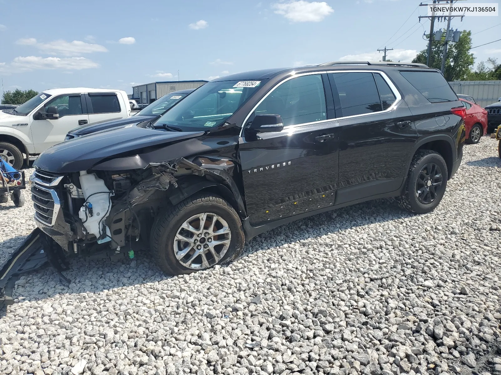 2019 Chevrolet Traverse Lt VIN: 1GNEVGKW7KJ136504 Lot: 67768254