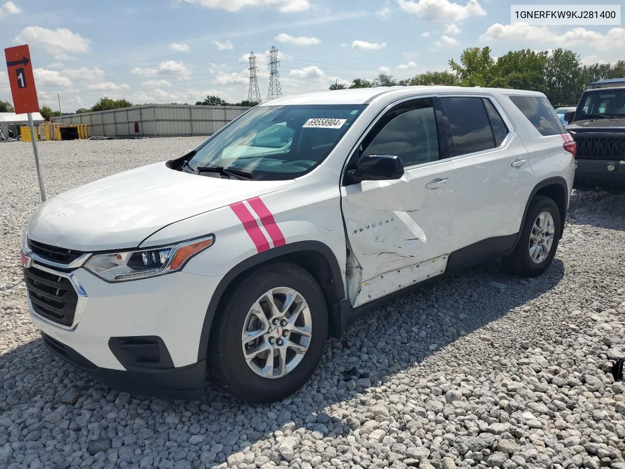 2019 Chevrolet Traverse Ls VIN: 1GNERFKW9KJ281400 Lot: 69558904