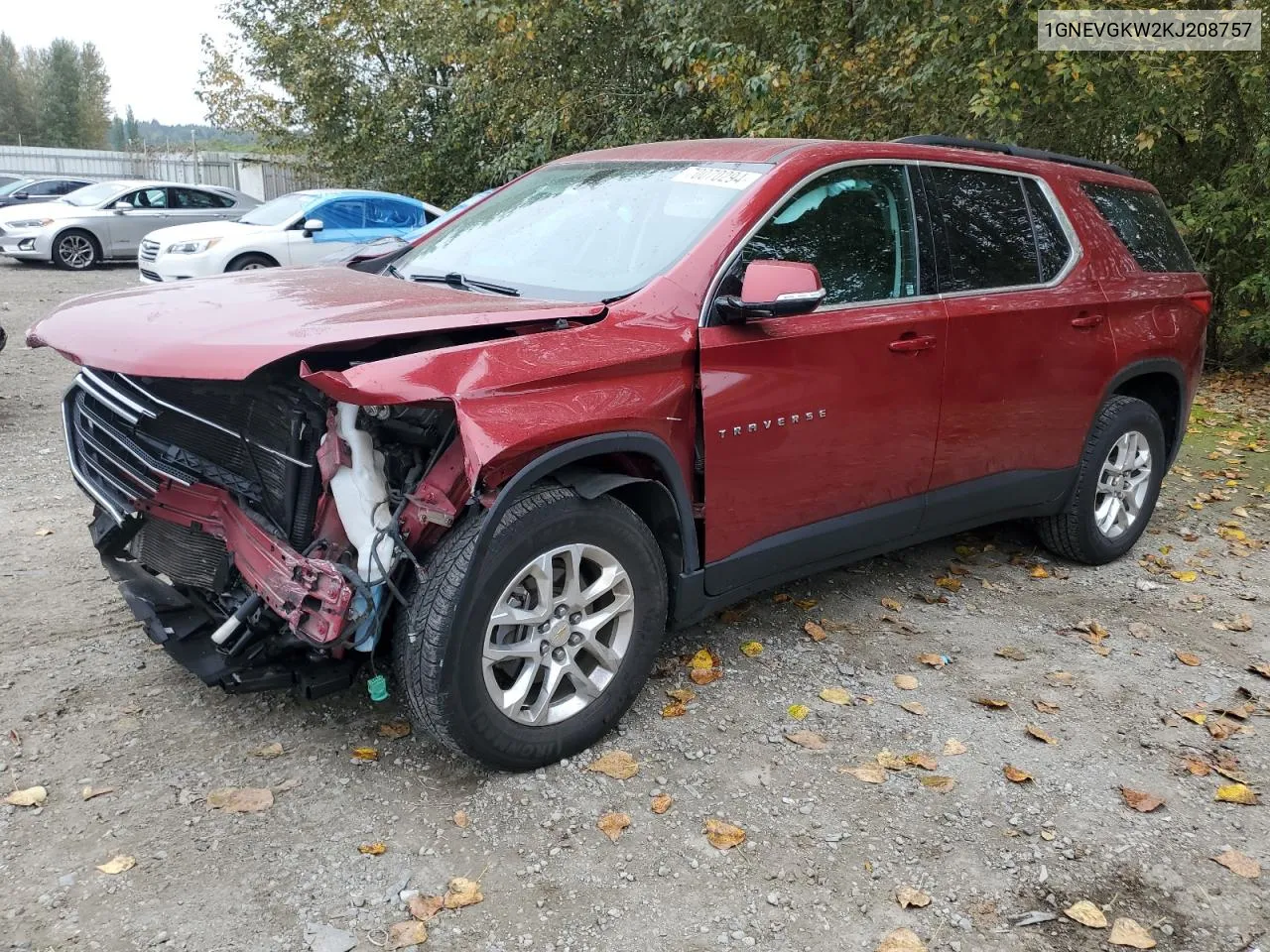 1GNEVGKW2KJ208757 2019 Chevrolet Traverse Lt