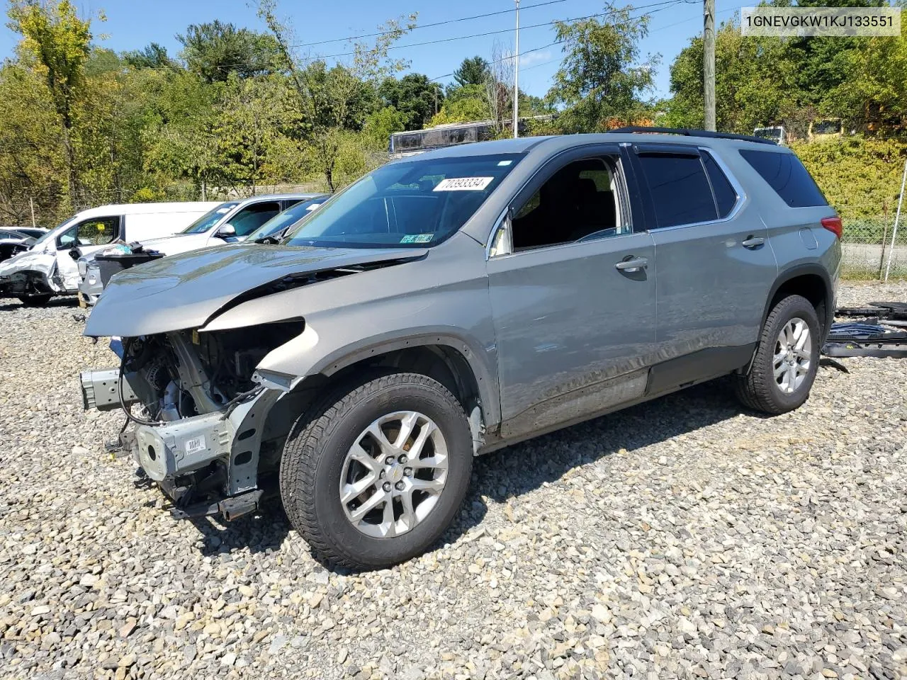 1GNEVGKW1KJ133551 2019 Chevrolet Traverse Lt