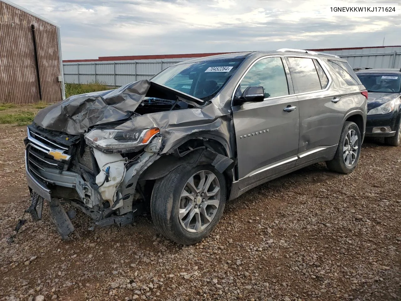 2019 Chevrolet Traverse Premier VIN: 1GNEVKKW1KJ171624 Lot: 70452264