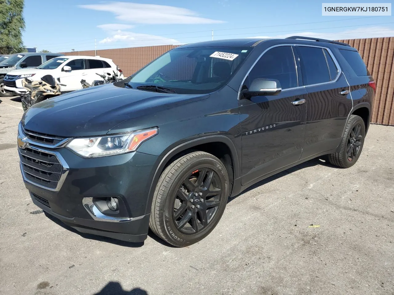 2019 Chevrolet Traverse Lt VIN: 1GNERGKW7KJ180751 Lot: 71452224