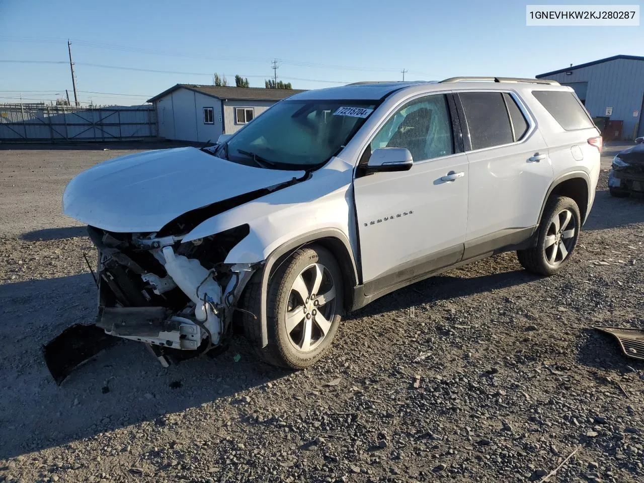 2019 Chevrolet Traverse Lt VIN: 1GNEVHKW2KJ280287 Lot: 72215704