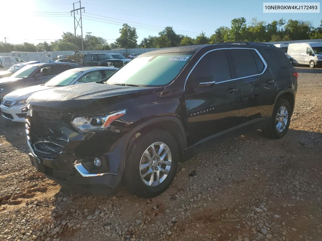 2019 Chevrolet Traverse Lt VIN: 1GNERGKW4KJ172493 Lot: 72748374