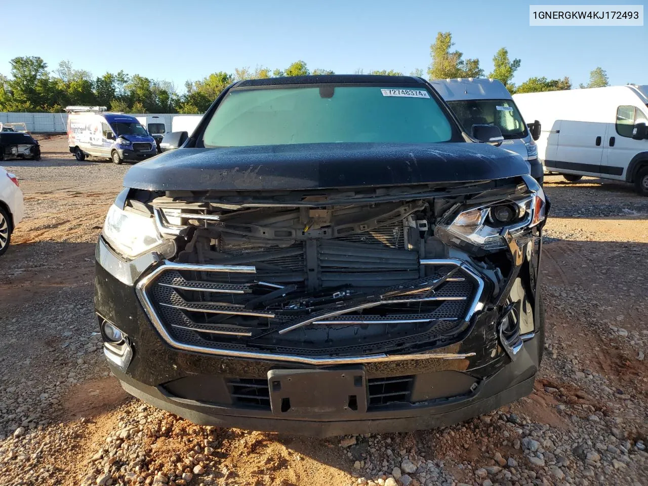 2019 Chevrolet Traverse Lt VIN: 1GNERGKW4KJ172493 Lot: 72748374