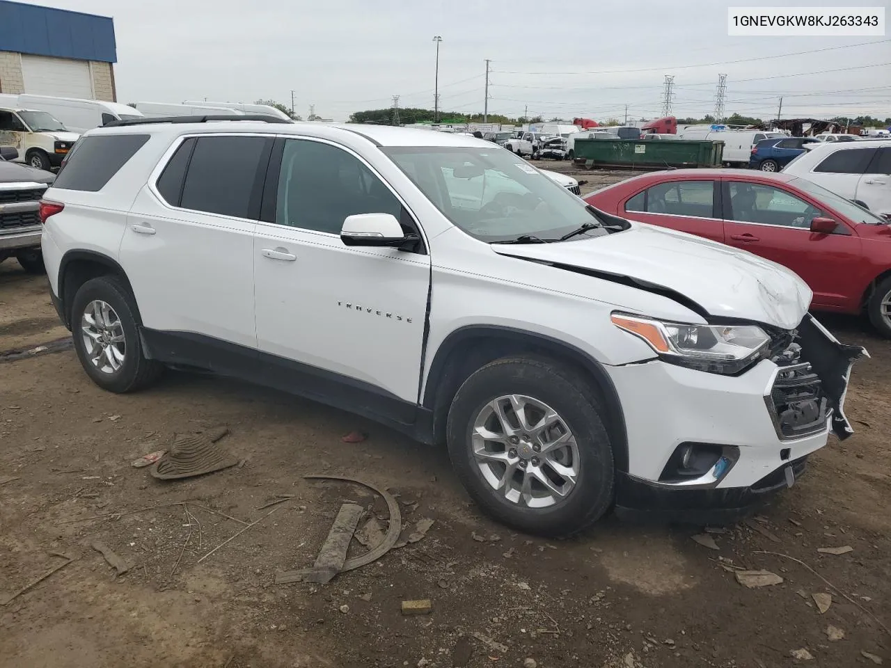 2019 Chevrolet Traverse Lt VIN: 1GNEVGKW8KJ263343 Lot: 73026014