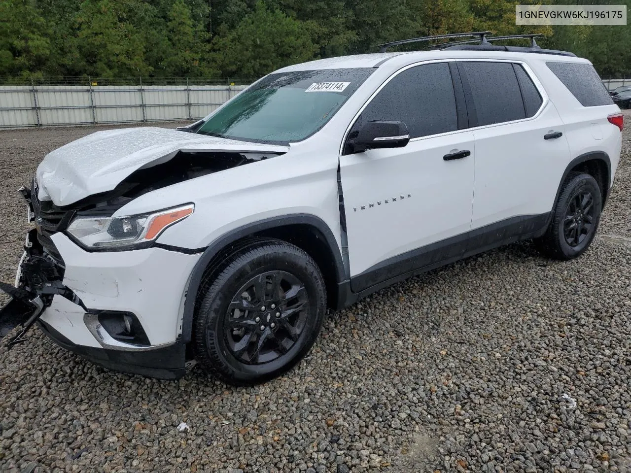 2019 Chevrolet Traverse Lt VIN: 1GNEVGKW6KJ196175 Lot: 73374114