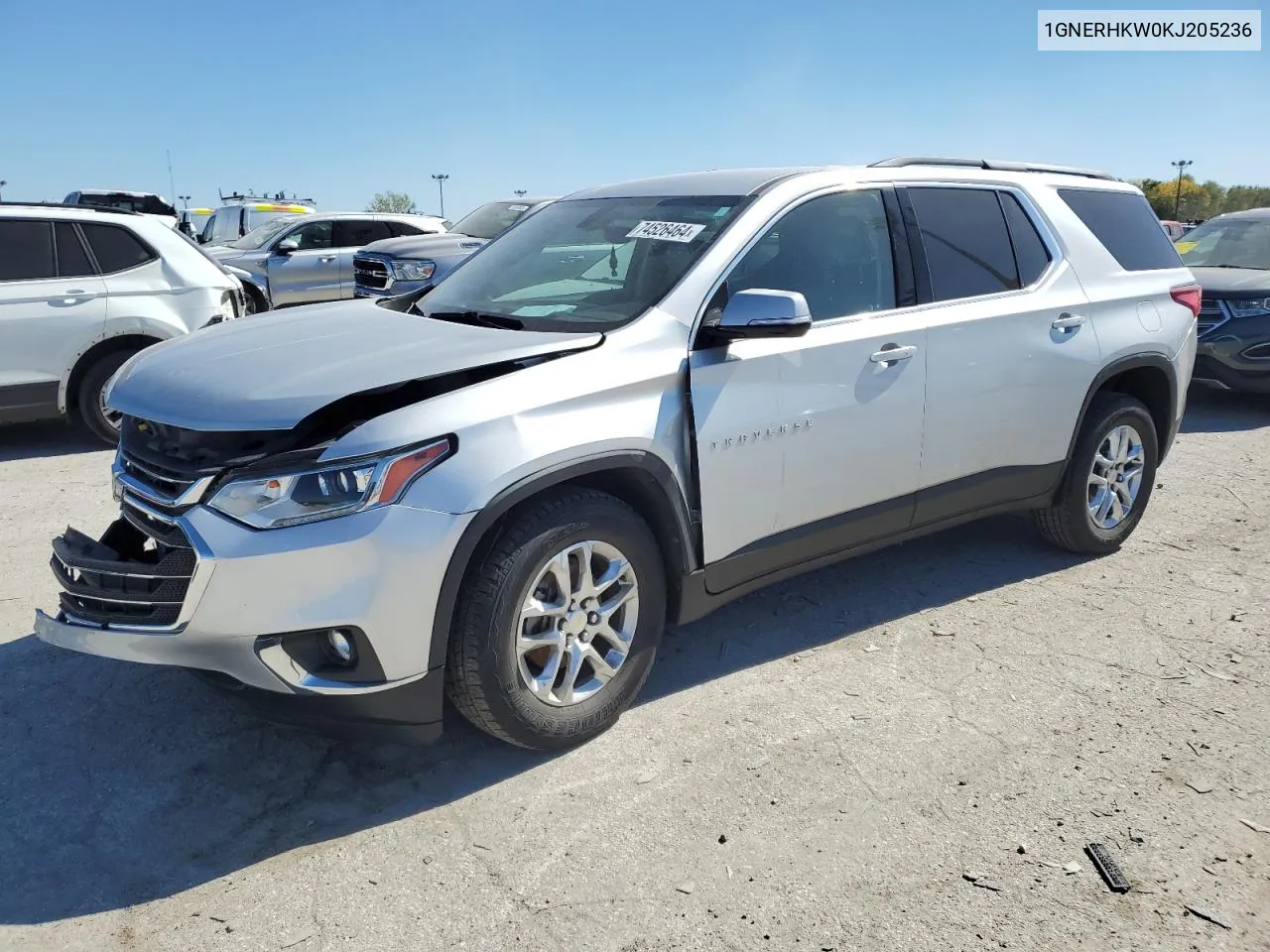 2019 Chevrolet Traverse Lt VIN: 1GNERHKW0KJ205236 Lot: 74526464