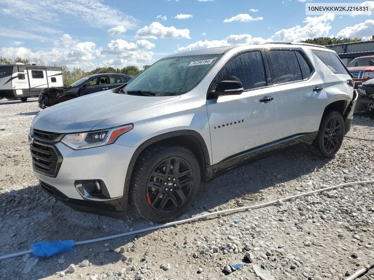 2019 Chevrolet Traverse Premier VIN: 1GNEVKKW2KJ216831 Lot: 74734194