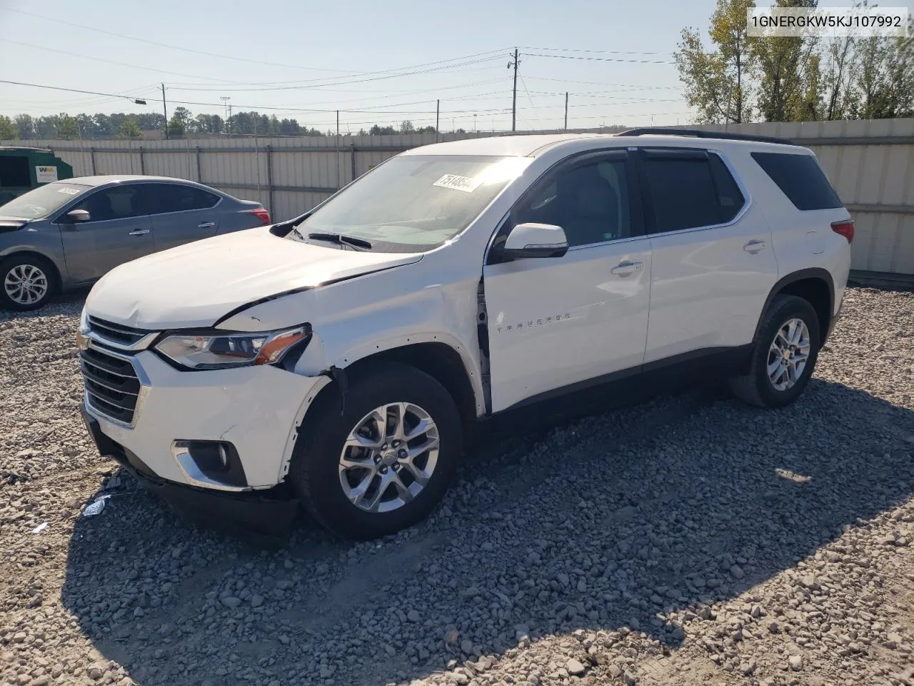 2019 Chevrolet Traverse Lt VIN: 1GNERGKW5KJ107992 Lot: 75148544