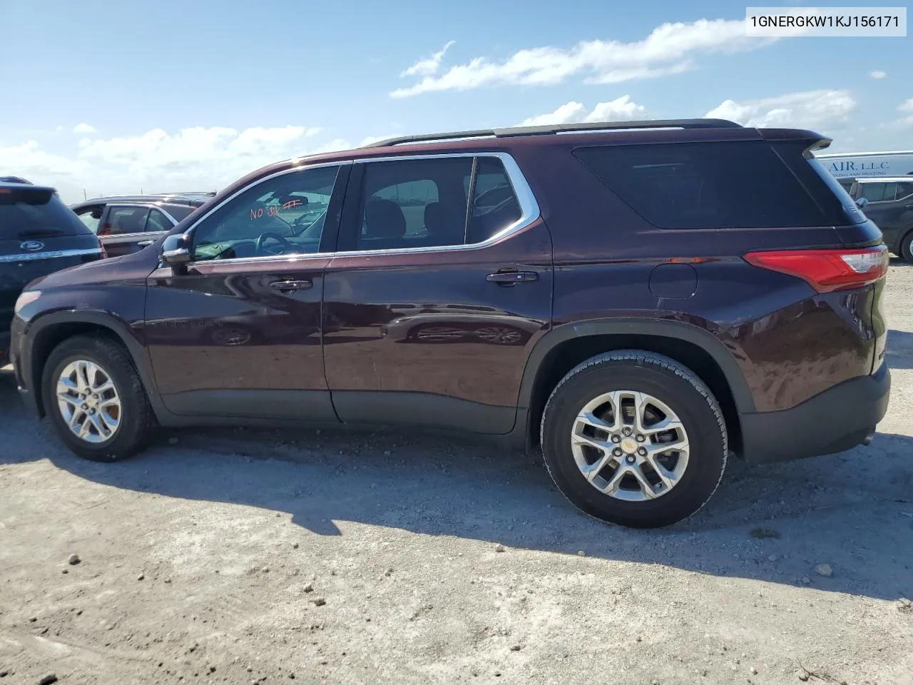 2019 Chevrolet Traverse Lt VIN: 1GNERGKW1KJ156171 Lot: 75768494